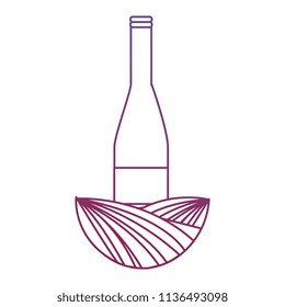 wine bottle silhouette with leafs