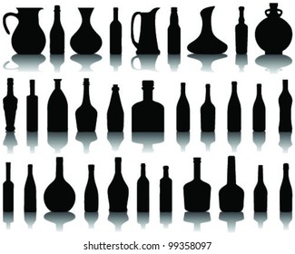 Wine bottle silhouette and shadow