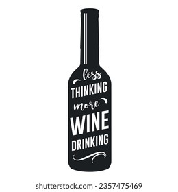 Wine bottle silhouette sticker monochrome for advertising liquor store or winery producing bordeaux and cabernet vector illustration