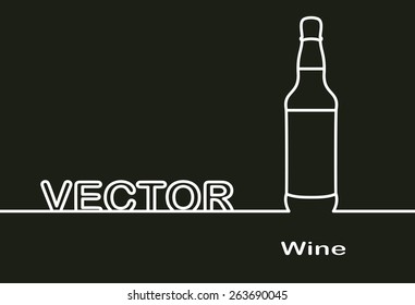 Wine bottle and space for text. Flat design.Banners