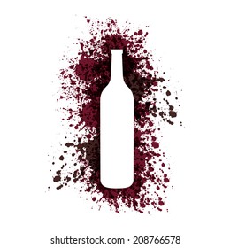 wine bottle with splash behind