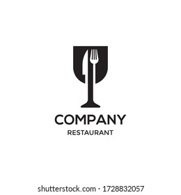Wine Bottle Spoon Fork Plate Knife Glass For Dining Restaurant Logo Design