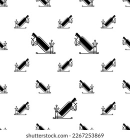 Wine Bottle Stand Icon Seamless Pattern, Wine Bottle Holder Icon, Glass Bottle Rack Vector Art Illustration