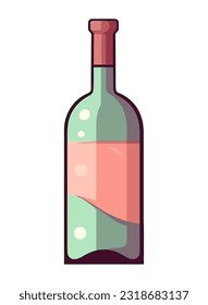 wine bottle, symbol of celebration icon isolated