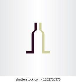 wine bottle symbol logo element vector design