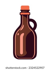 Wine bottle symbolizes celebration and refreshment icon isolated