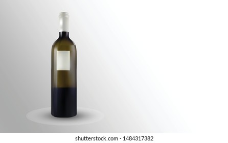 Wine bottle template mock-up isolated on clean background