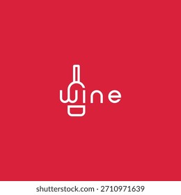 Weinflasche Text Logo typografische Design.