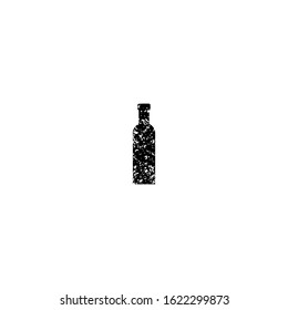 Wine bottle textured icon isolated on white background. Vector illustration.