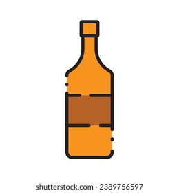 wine bottle thanksgiving icon vector template illustration logo design