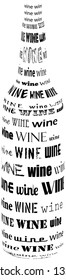 wine bottle, typographic illustration,vector