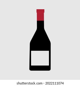 Wine Bottle Vector Art İllustration