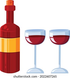 Wine bottle vector art and illustration