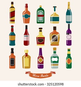 Wine Bottle Vector Design Illustration