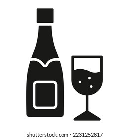 Wine bottle vector Glyph icon isolate on white background