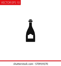 Wine bottle Vector Icon.