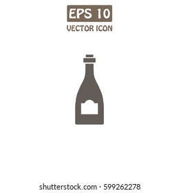 Wine bottle Vector Icon. 