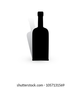 Wine Bottle Vector Icon. Alcohol Container Symbol Isolated on White Background