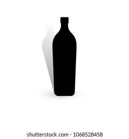 Wine Bottle Vector Icon. Alcohol Container Symbol Isolated on White Background