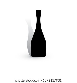 Wine Bottle Vector Icon. Alcohol Container Symbol Isolated on White Background