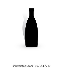 Wine Bottle Vector Icon. Alcohol Container Symbol Isolated on White Background