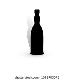 Wine Bottle Vector Icon. Alcohol Container Symbol Isolated on White Background
