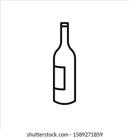 Wine bottle vector icon. Alcohol icon. Alhocol flat sign design. Wine and glass symbol pictogram