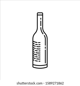 Wine bottle vector icon. Alcohol icon. Alhocol flat sign design. Wine and glass symbol pictogram