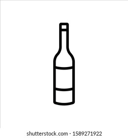 Wine bottle vector icon. Alcohol icon. Alhocol flat sign design. Wine and glass symbol pictogram