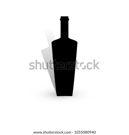 Wine Bottle Vector Icon. Alcohol Container Symbol Isolated on White Background
