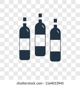 Wine bottle vector icon isolated on transparent background, Wine bottle logo concept