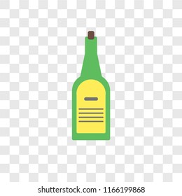 Wine bottle vector icon isolated on transparent background, Wine bottle logo concept