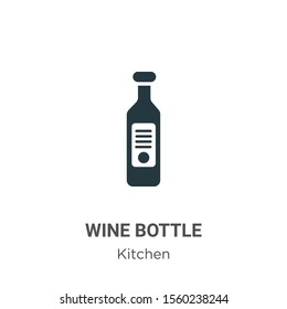 Wine bottle vector icon on white background. Flat vector wine bottle icon symbol sign from modern kitchen collection for mobile concept and web apps design.