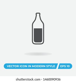 Wine bottle vector icon, simple wine bottle sign.