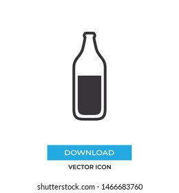 Wine bottle vector icon, simple wine bottle sign.