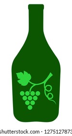 Wine bottle vector icon symbol. Flat pictogram is isolated on a white background. Wine bottle pictogram designed with simple style.