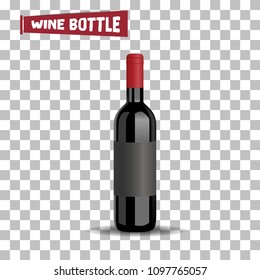 Wine Bottle. Vector Illustration.