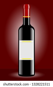 Wine bottle vector illustration