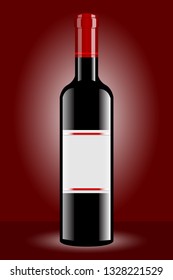 Wine bottle vector illustration