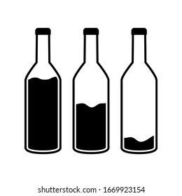 Wine bottle vector illustration, icon isolated on white background. 