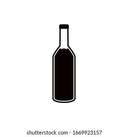 Wine bottle vector illustration, icon isolated on white background. 