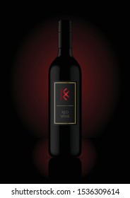 Wine Bottle Vector Illustration for Mockup / Labels