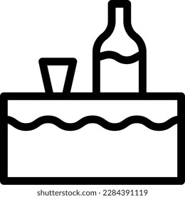 wine bottle Vector illustration on a transparent background.Premium quality symbols.Thin line vector icon for concept and graphic design.