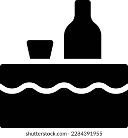 botella de vino Ilustración vectorial sobre un fondo transparente.Símbolos de calidad premium.Icono vector glifos para concepto y diseño gráfico.