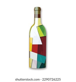 Wine bottle vector isolated illustration