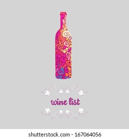 Wine bottle vector poster