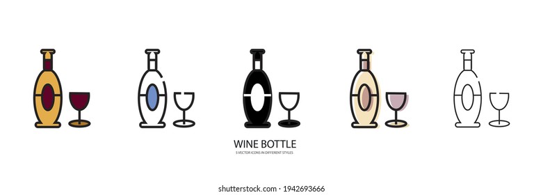 Wine Bottle vector type icon