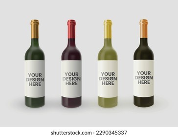 Wine bottle with white background illustration