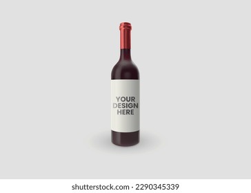 Wine bottle with white background illustration