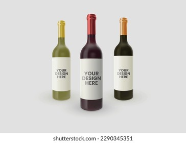 Wine bottle with white background illustration